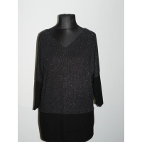 Sukienka tunika KIMONO z dekoltem - srebrny brokat